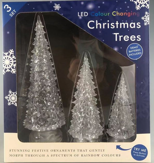 LED Colour Changing Christmas Trees 3pc