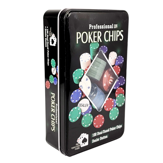 100 Professional Poker Chips In a Tin