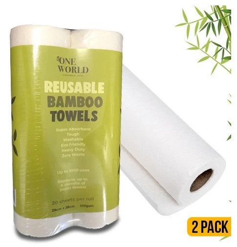 Bamboo Reusable Kitchen Towel x 2 pack