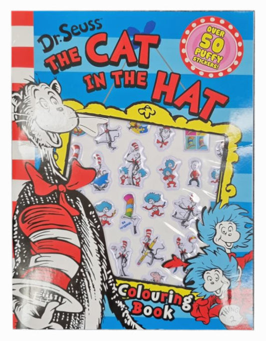 Dr Seuss Puffy Sticker & Colouring Book