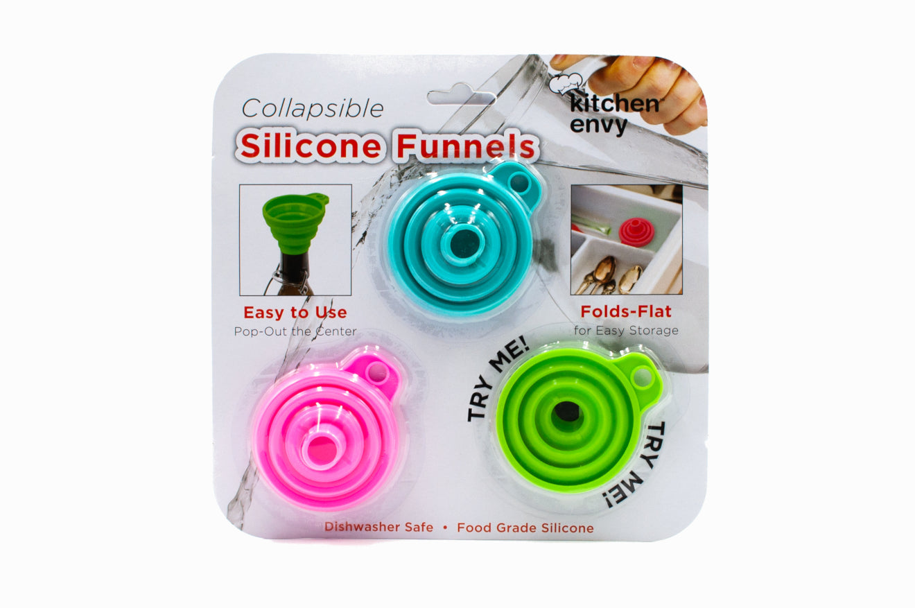 Collapsible Silicone Funnels -3 pack