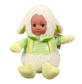 Plush Baby - White/Green Lamb Cotton