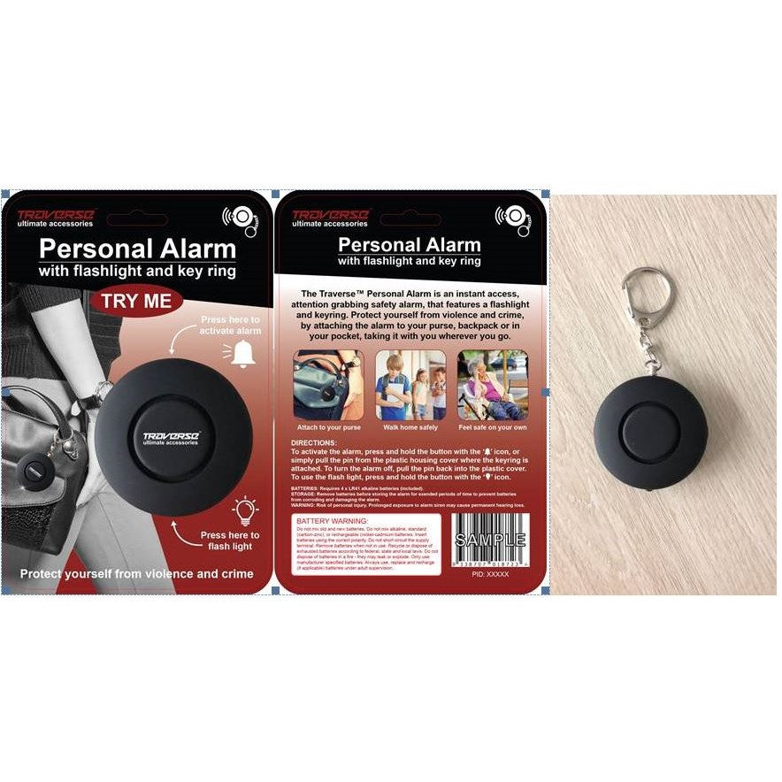 Personal Alarm with Flash Light & Key ring