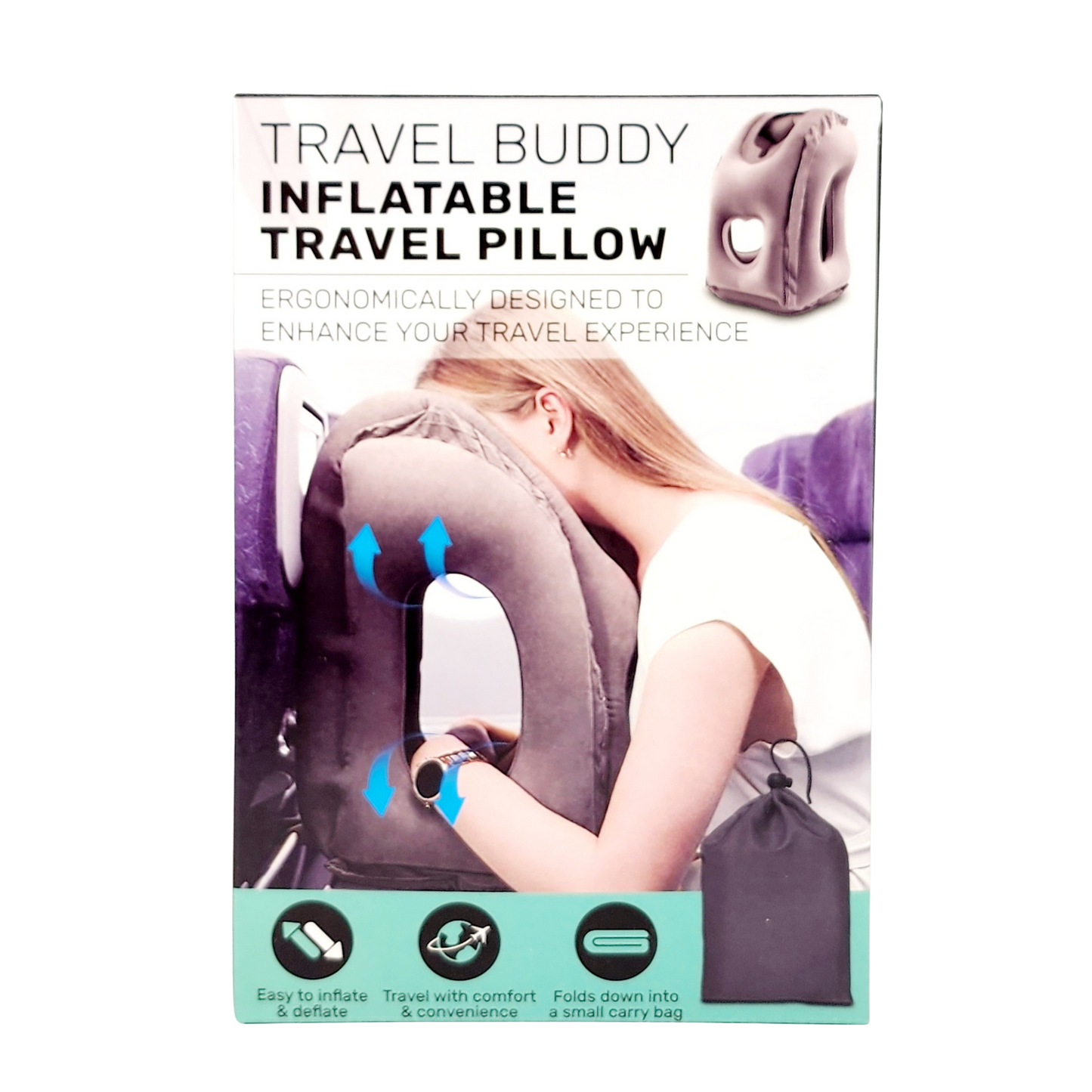 Travel Buddy Inflatable Travel Pillow