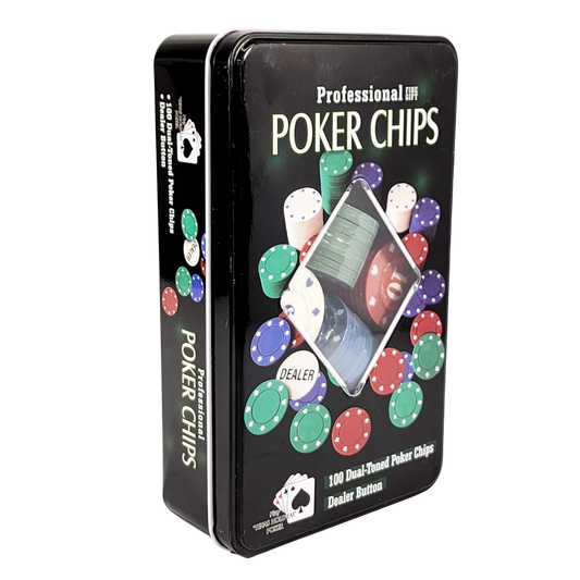 100 Professional Poker Chips In Tin